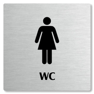 WC ženy, 80x80mm, stříbrná, Nevada